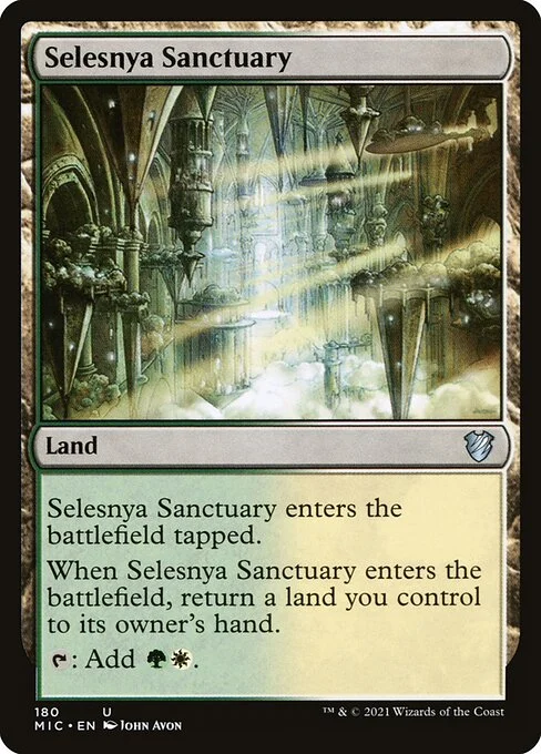 Selesnya Sanctuary, carta Magic di tipo Land illustrata da John Avon