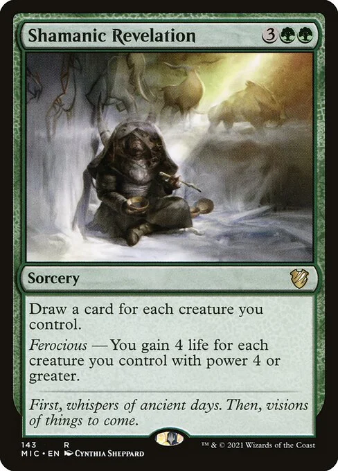 Shamanic Revelation, carta Magic di tipo Sorcery illustrata da Cynthia Sheppard