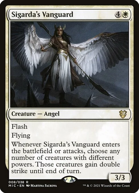 Sigarda's Vanguard, carta Magic di tipo Creature — Angel illustrata da Martina Fačková