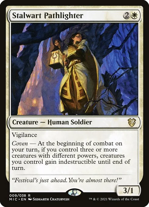 Stalwart Pathlighter, carta Magic di tipo Creature — Human Soldier illustrata da Sidharth Chaturvedi