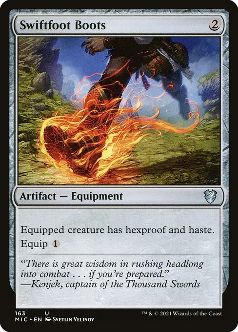 Swiftfoot Boots, carta Magic di tipo Artifact — Equipment illustrata da Svetlin Velinov