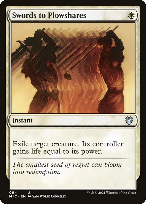 Swords to Plowshares, carta Magic di tipo Instant illustrata da Sam Wolfe Connelly