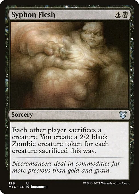 Syphon Flesh, carta Magic di tipo Sorcery illustrata da Ironbrush