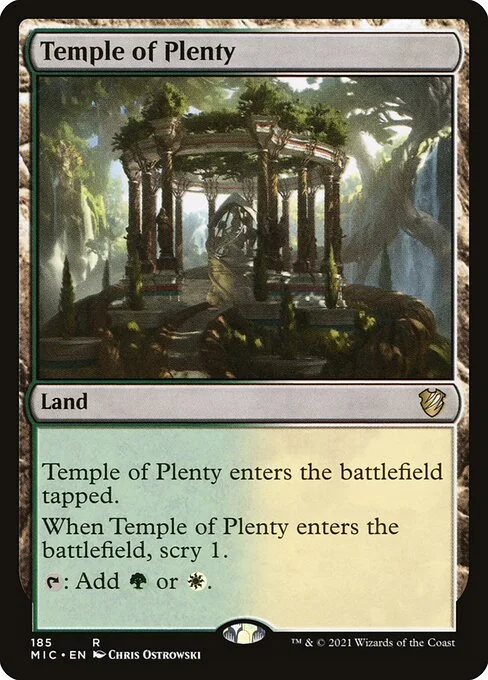 Temple of Plenty, carta Magic di tipo Land illustrata da Chris Ostrowski