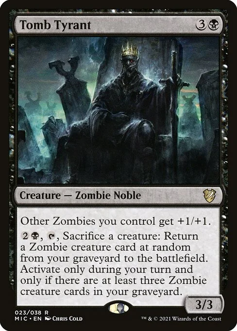 Tomb Tyrant, carta Magic di tipo Creature — Zombie Noble illustrata da Chris Cold