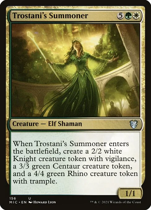 Trostani's Summoner, carta Magic di tipo Creature — Elf Shaman illustrata da Howard Lyon