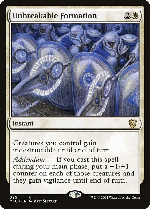 Unbreakable Formation, carta Magic di tipo Instant illustrata da Matt Stewart