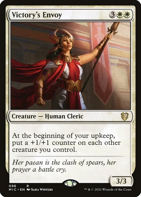 Victory's Envoy, carta Magic di tipo Creature — Human Cleric illustrata da Sara Winters