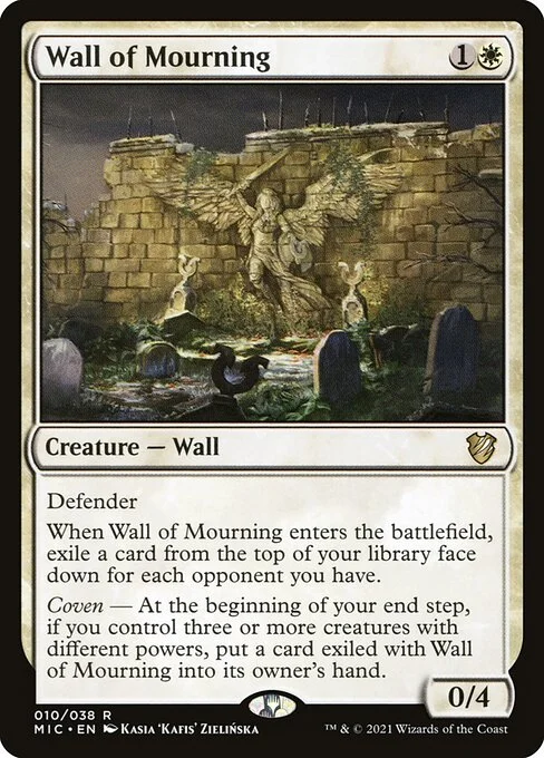 Wall of Mourning, carta Magic di tipo Creature — Wall illustrata da Kasia 'Kafis' Zielińska