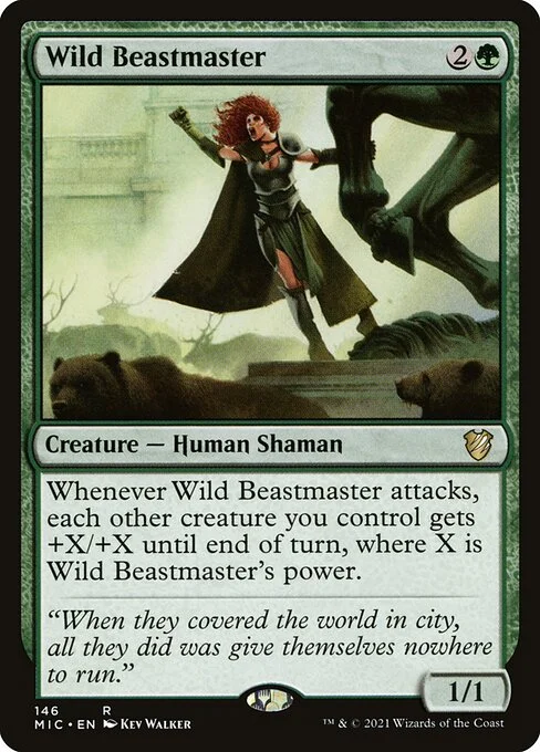 Wild Beastmaster, carta Magic di tipo Creature — Human Shaman illustrata da Kev Walker
