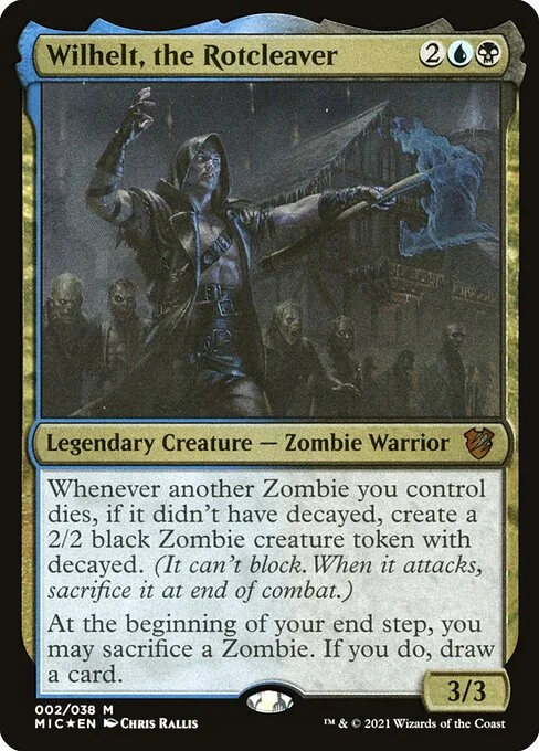 Wilhelt, the Rotcleaver, carta Magic di tipo Legendary Creature — Zombie Warrior illustrata da Chris Rallis