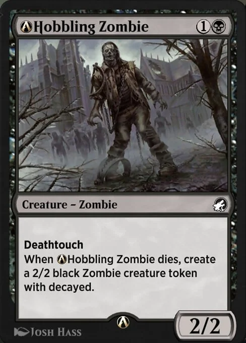 A-Hobbling Zombie, carta Magic di tipo Creature — Zombie illustrata da Josh Hass