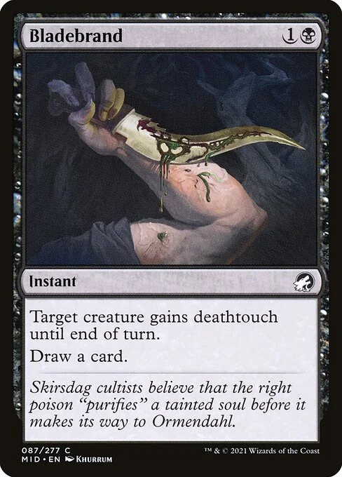 Bladebrand, carta Magic di tipo Instant illustrata da Khurrum