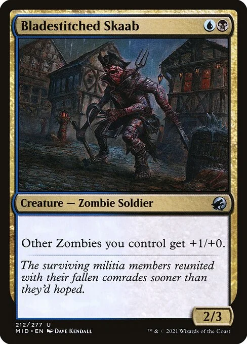 Bladestitched Skaab, carta Magic di tipo Creature — Zombie Soldier illustrata da Dave Kendall