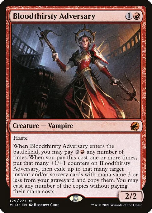 Bloodthirsty Adversary, carta Magic di tipo Creature — Vampire illustrata da Heonhwa