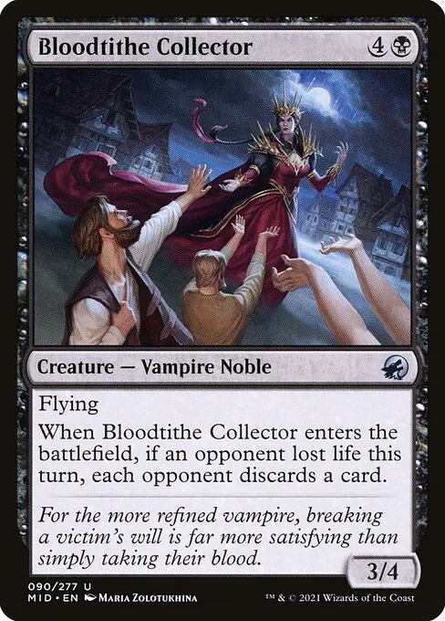 Bloodtithe Collector, carta Magic di tipo Creature — Vampire Noble illustrata da Maria Zolotukhina