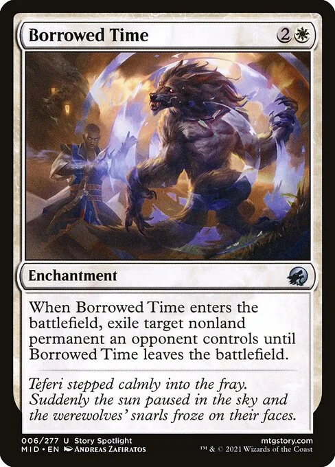Borrowed Time, carta Magic di tipo Enchantment illustrata da Andreas Zafiratos