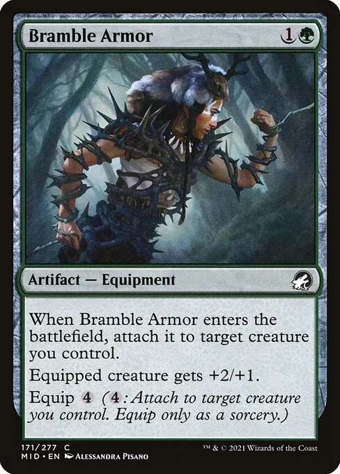 Bramble Armor, carta Magic di tipo Artifact — Equipment illustrata da Alessandra Pisano