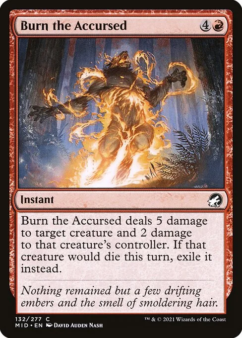 Burn the Accursed, carta Magic di tipo Instant illustrata da David Auden Nash