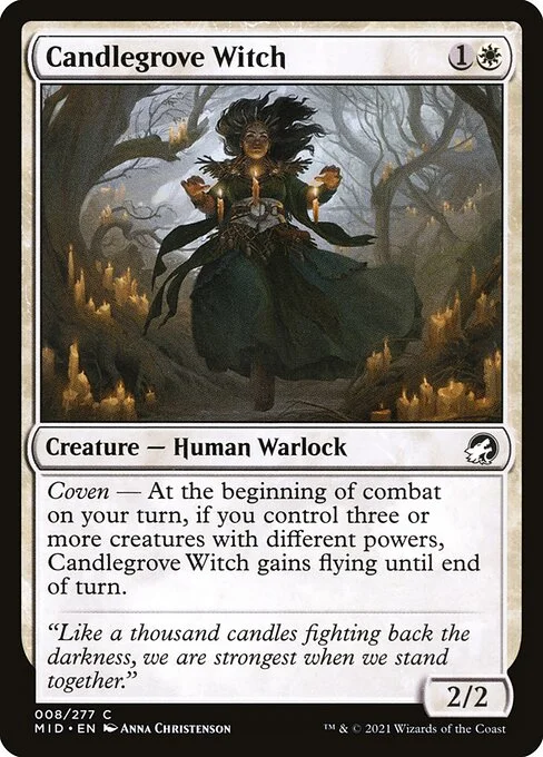 Candlegrove Witch, carta Magic di tipo Creature — Human Warlock illustrata da Anna Christenson