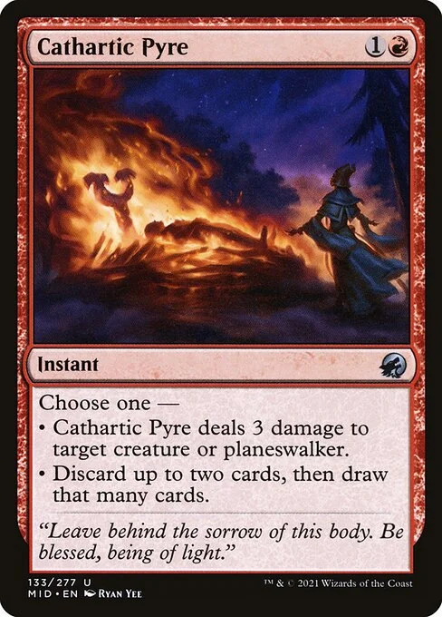 Cathartic Pyre, carta Magic di tipo Instant illustrata da Ryan Yee