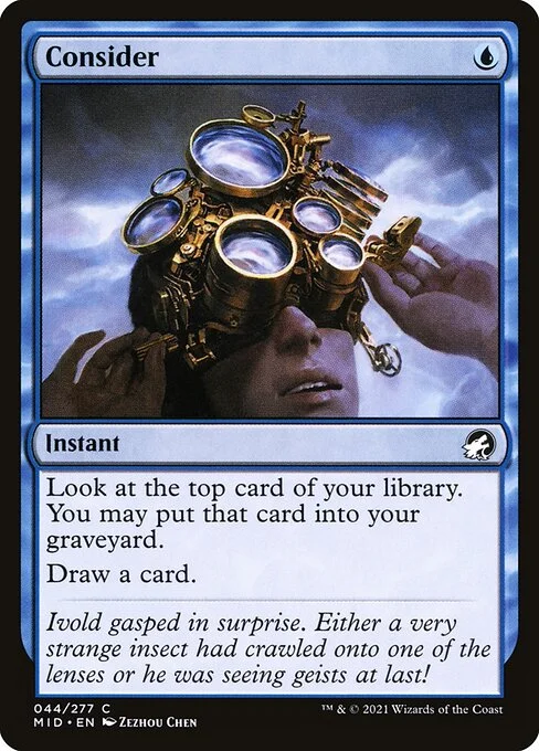 Consider, carta Magic di tipo Instant illustrata da Zezhou Chen