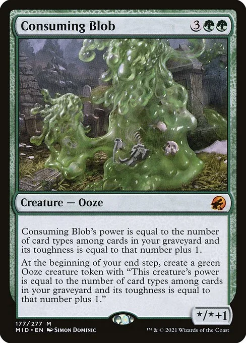 Consuming Blob, carta Magic di tipo Creature — Ooze illustrata da Simon Dominic