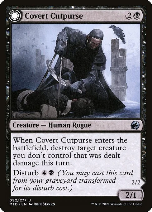 Covert Cutpurse // Covetous Geist, carta Magic di tipo Creature — Human Rogue // Creature — Spirit Rogue illustrata da John Stanko