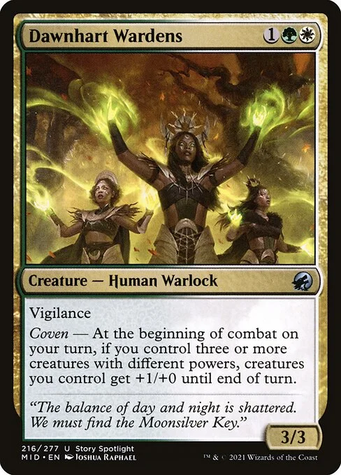 Dawnhart Wardens, carta Magic di tipo Creature — Human Warlock illustrata da Joshua Raphael