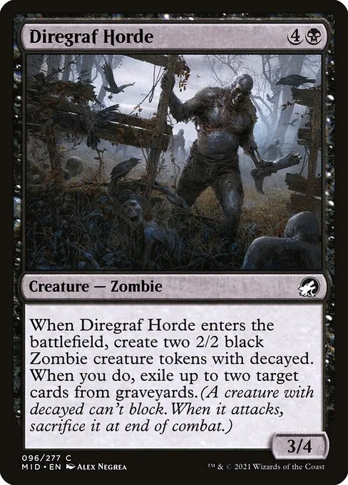Diregraf Horde, carta Magic di tipo Creature — Zombie illustrata da Alex Negrea