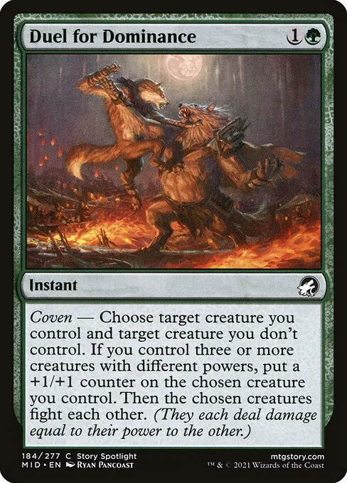 Duel for Dominance, carta Magic di tipo Instant illustrata da Ryan Pancoast