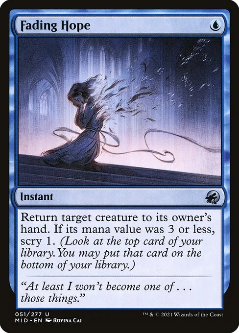 Fading Hope, carta Magic di tipo Instant illustrata da Rovina Cai