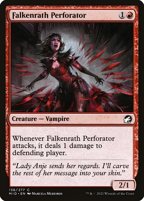 Falkenrath Perforator, carta Magic di tipo Creature — Vampire illustrata da Marcela Medeiros