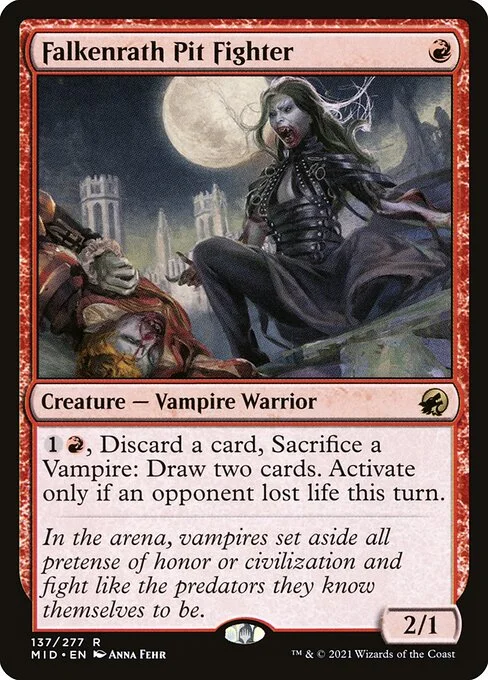 Falkenrath Pit Fighter, carta Magic di tipo Creature — Vampire Warrior illustrata da Anna Fehr