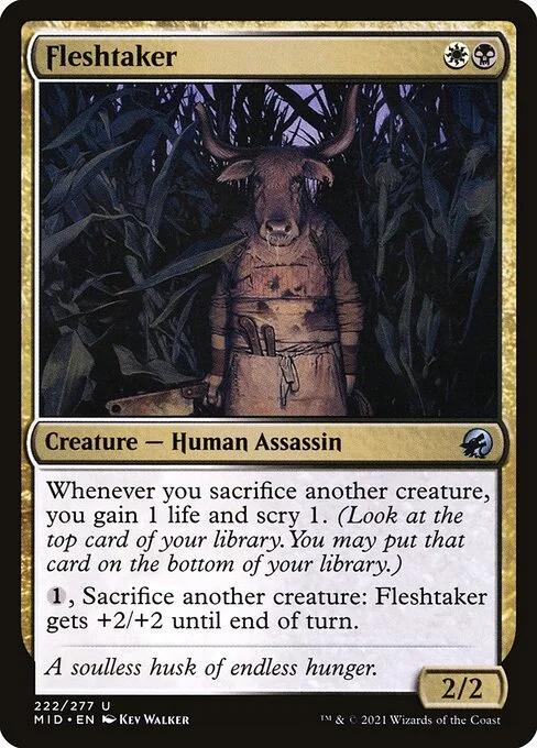 Fleshtaker, carta Magic di tipo Creature — Human Assassin illustrata da Kev Walker