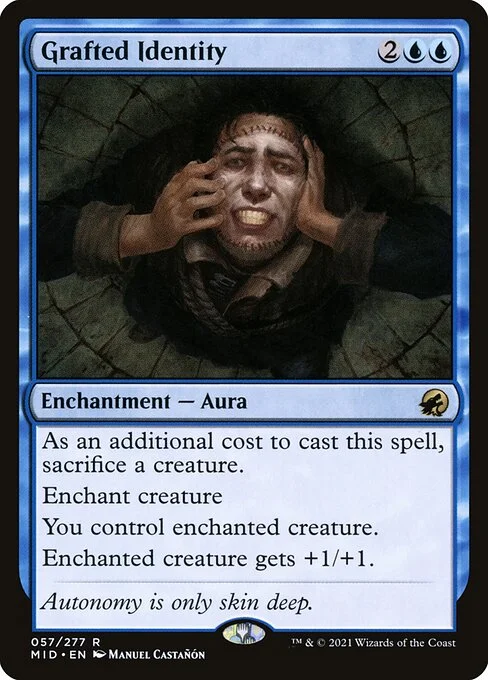 Grafted Identity, carta Magic di tipo Enchantment — Aura illustrata da Manuel Castañón