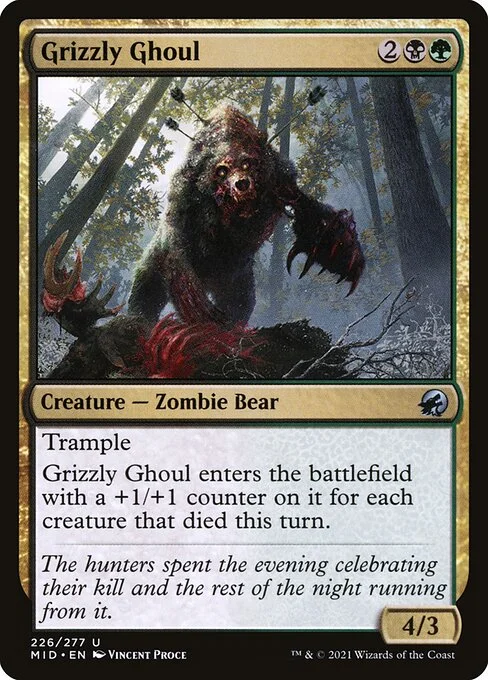 Grizzly Ghoul, carta Magic di tipo Creature — Zombie Bear illustrata da Vincent Proce