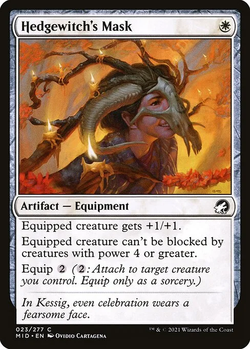 Hedgewitch's Mask, carta Magic di tipo Artifact — Equipment illustrata da Ovidio Cartagena