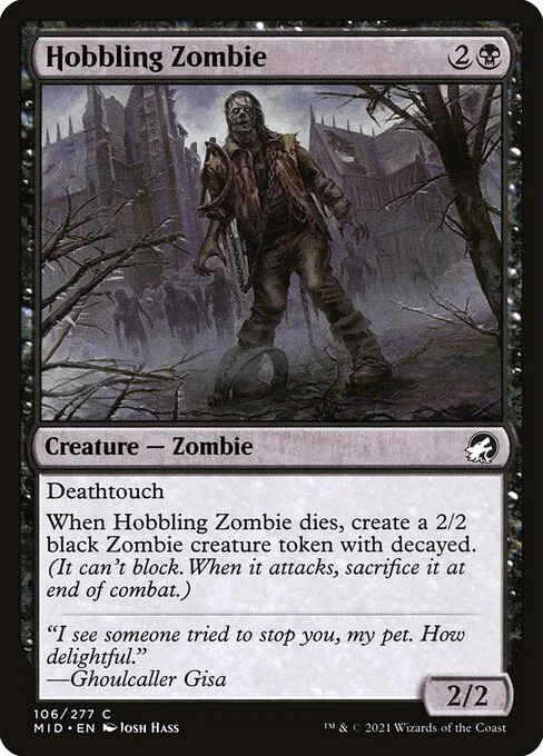 Hobbling Zombie, carta Magic di tipo Creature — Zombie illustrata da Josh Hass