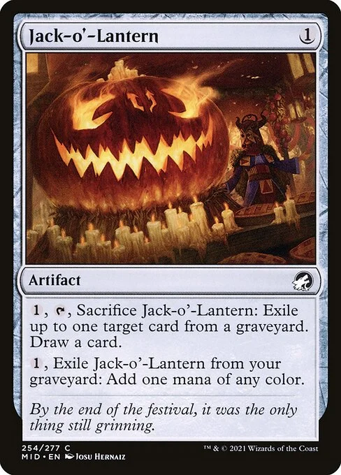 Jack-o'-Lantern, carta Magic di tipo Artifact illustrata da Josu Hernaiz