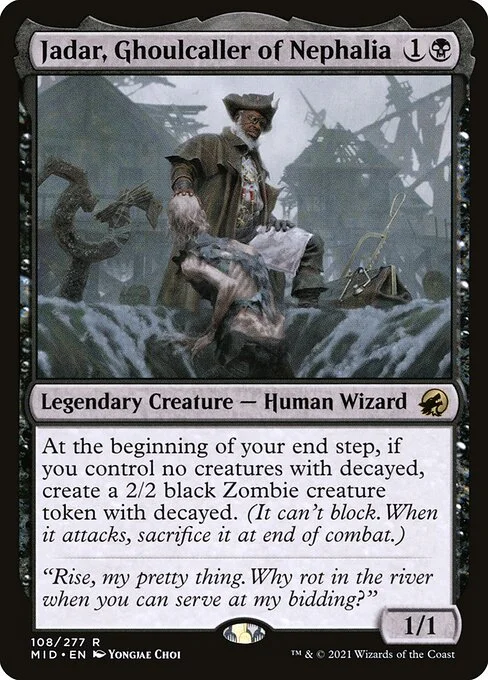 Jadar, Ghoulcaller of Nephalia, carta Magic di tipo Legendary Creature — Human Wizard illustrata da Yongjae Choi