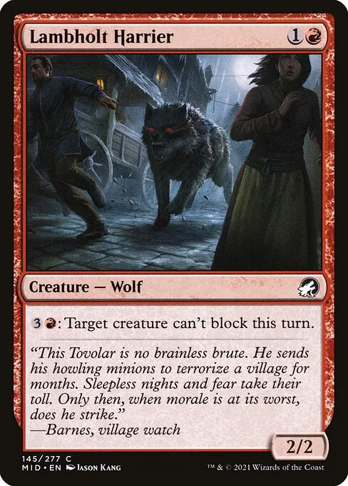 Lambholt Harrier, carta Magic di tipo Creature — Wolf illustrata da Jason Kang