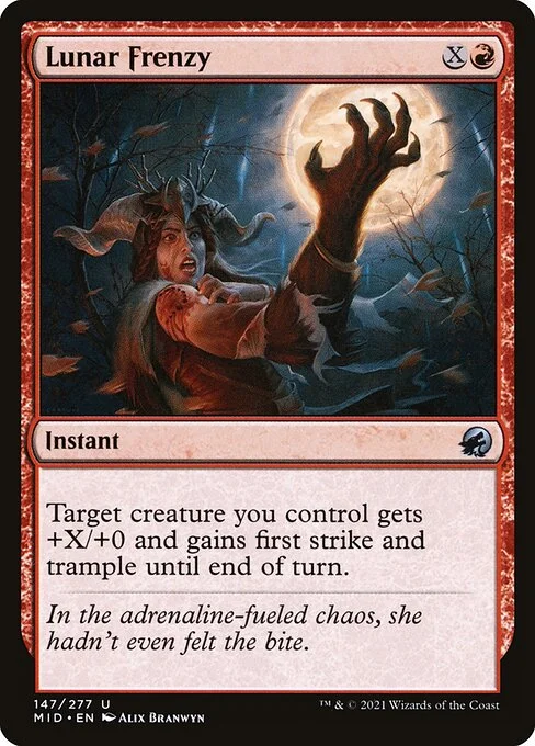 Lunar Frenzy, carta Magic di tipo Instant illustrata da Alix Branwyn