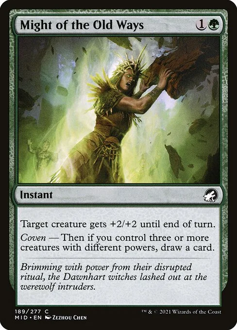 Might of the Old Ways, carta Magic di tipo Instant illustrata da Zezhou Chen