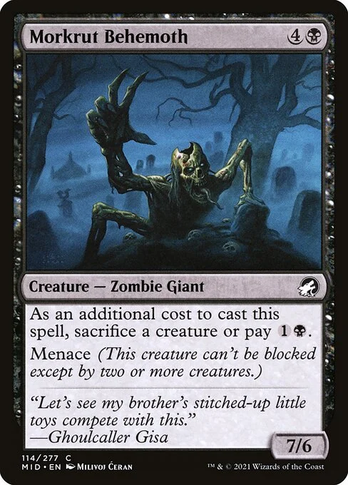 Morkrut Behemoth, carta Magic di tipo Creature — Zombie Giant illustrata da Milivoj Ćeran
