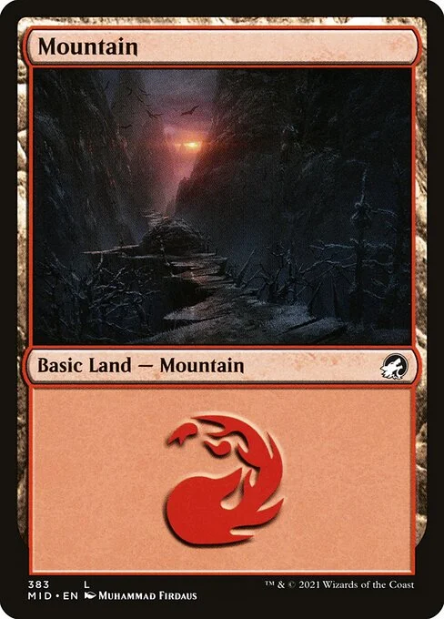 Mountain, carta Magic di tipo Basic Land — Mountain illustrata da Muhammad Firdaus