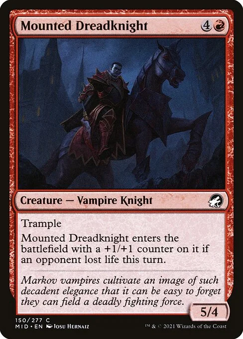 Mounted Dreadknight, carta Magic di tipo Creature — Vampire Knight illustrata da Josu Hernaiz
