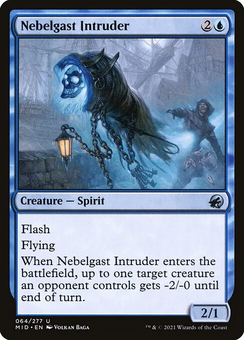 Nebelgast Intruder, carta Magic di tipo Creature — Spirit illustrata da Volkan Baǵa