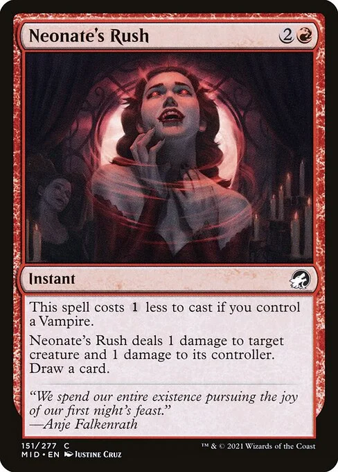 Neonate's Rush, carta Magic di tipo Instant illustrata da Justine Cruz