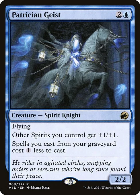 Patrician Geist, carta Magic di tipo Creature — Spirit Knight illustrata da Marta Nael